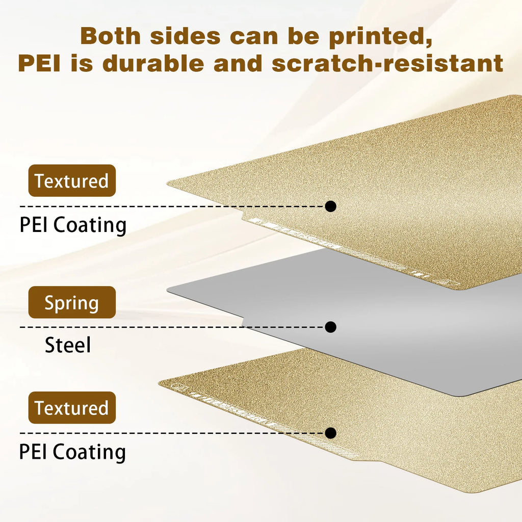 Placa PEI-PEI Texturizada Dourada 257×257 mm – Bambu Lab X1 / P1 / P2 / X2 / A1