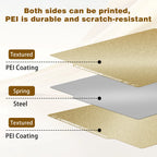 Placa PEI-PEI Texturizada Dourada 257×257 mm – Bambu Lab X1 / P1 / P2 / X2 / A1