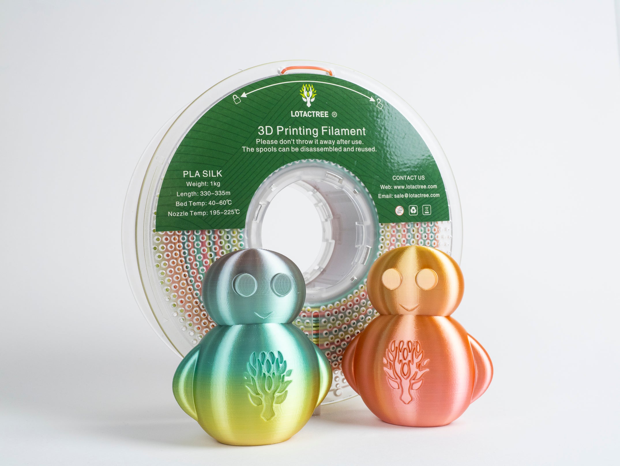 PLA Silk Multicor - Rainbow Candy - 1Kg - Bobina - Lotactree