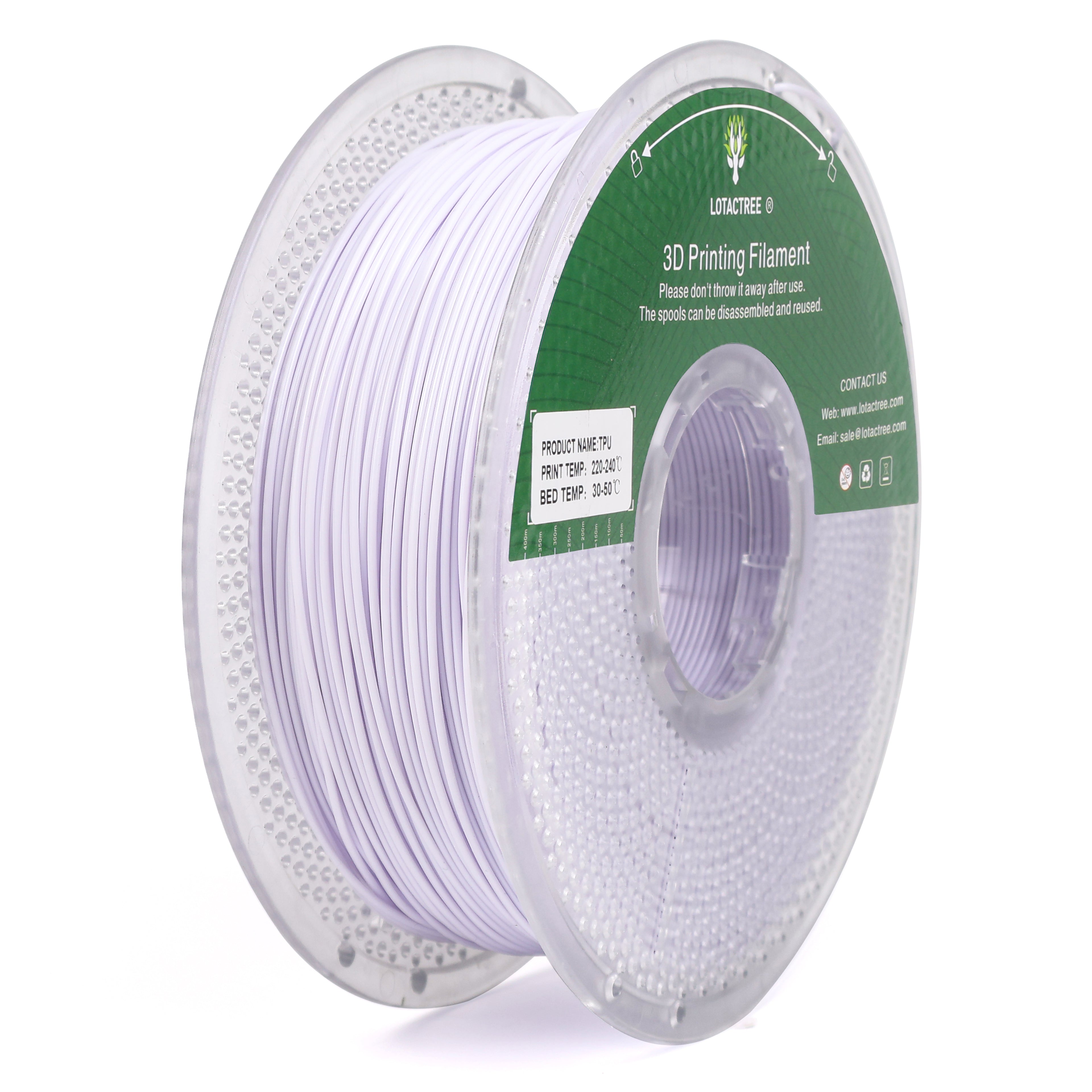 TPU 95A - Snowy White - 1Kg - Bobina - Lotactree
