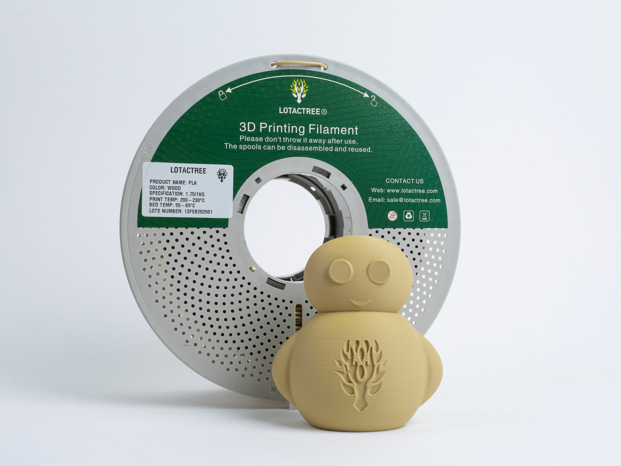 PLA - Wood - 1Kg - Bobina - Lotactree